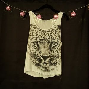Leopard Rhinestone Flowy Tank